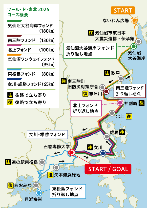 ツール・ド・東北2026 全体マップ